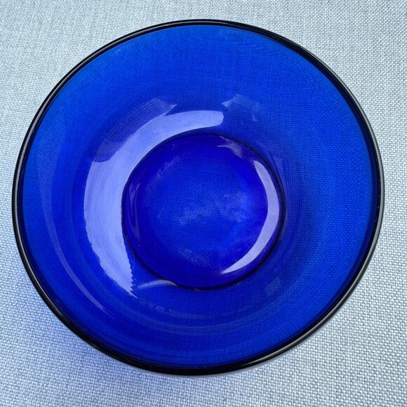 Cobalt Blue Glass Bowl 6 inches wide - Picture 2 of 6